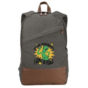 I'm An Introvert I Come In Peace Alien Cotton Canvas Backpack