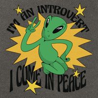I'm An Introvert I Come In Peace Alien Cotton Canvas Backpack