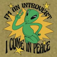 I'm An Introvert I Come In Peace Alien Garment-Dyed Women's Muscle Tee