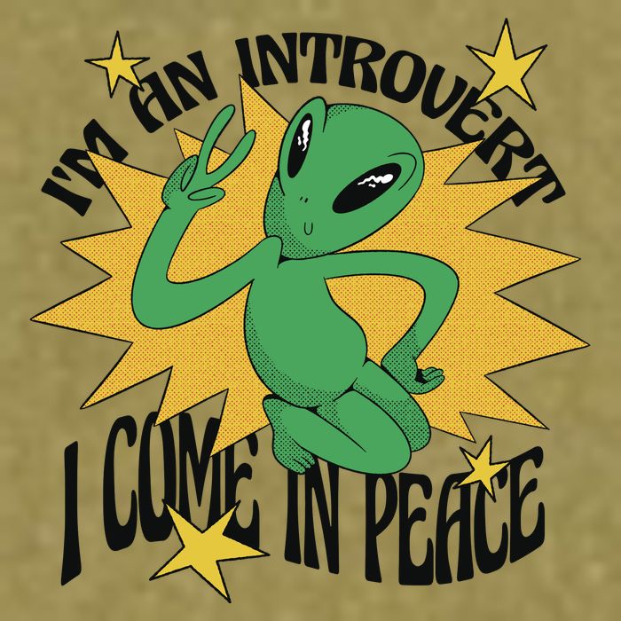 I'm An Introvert I Come In Peace Alien Garment-Dyed Women's Muscle Tee
