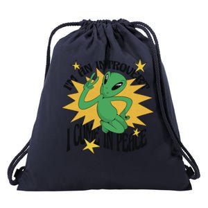 I'm An Introvert I Come In Peace Alien Drawstring Bag