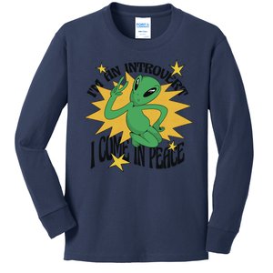 I'm An Introvert I Come In Peace Alien Kids Long Sleeve Shirt