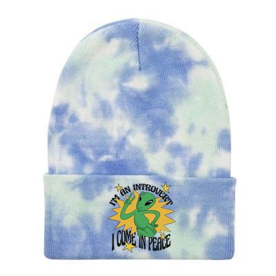 I'm An Introvert I Come In Peace Alien Tie Dye 12in Knit Beanie