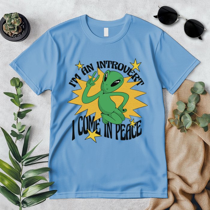 I'm An Introvert I Come In Peace Alien Premium T-Shirt
