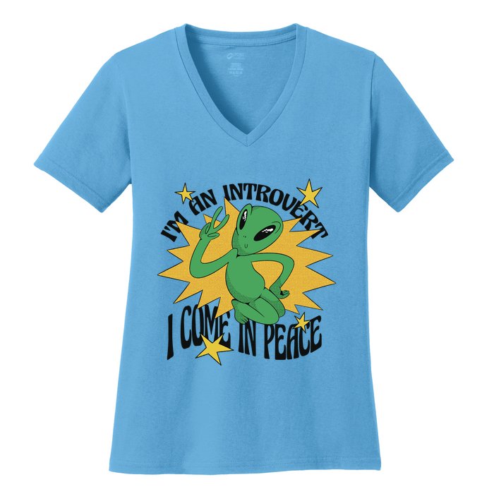 I'm An Introvert I Come In Peace Alien Women's V-Neck T-Shirt