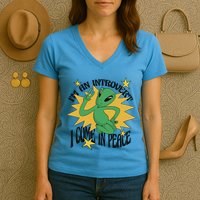 I'm An Introvert I Come In Peace Alien Women's V-Neck T-Shirt