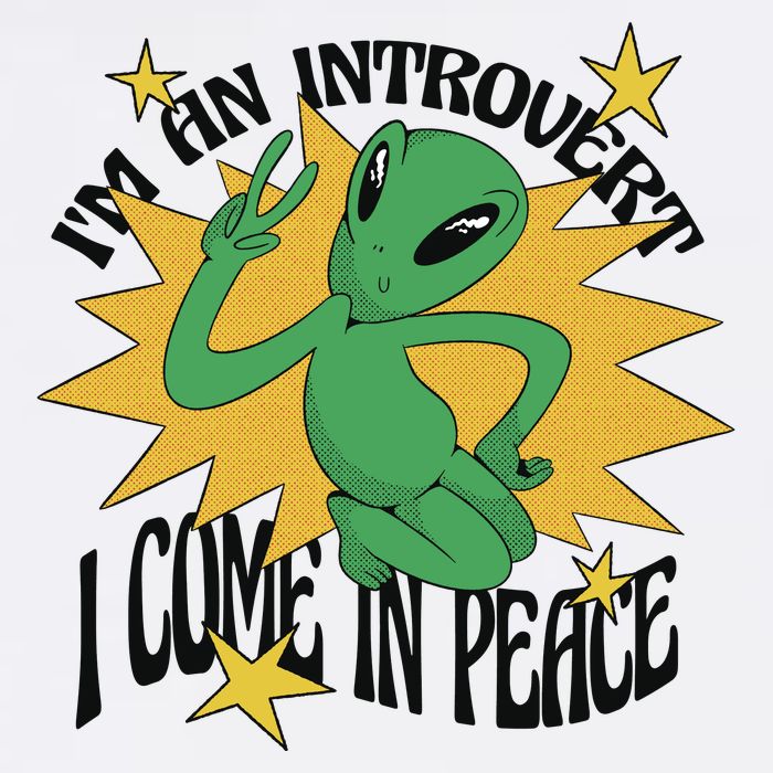 I'm An Introvert I Come In Peace Alien Garment-Dyed Sweatshirt
