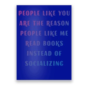 Introvert Antisocial Id Rather Be Reading Gift Poster