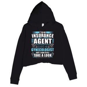 I´m An Insurance Agent Great Gift Funny Insurance Broker Great Gift Crop Fleece Hoodie