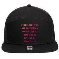 Introvert Antisocial Id Rather Be Reading Gift 7 Panel Mesh Trucker Snapback Hat