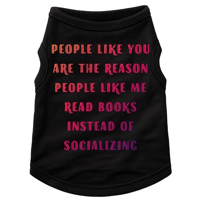 Introvert Antisocial Id Rather Be Reading Gift Doggie Tank