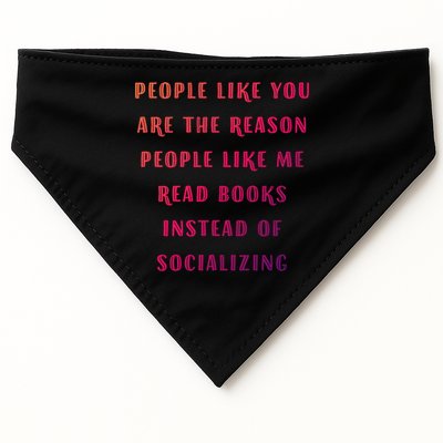 Introvert Antisocial Id Rather Be Reading Gift USA-Made Doggie Bandana