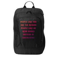 Introvert Antisocial Id Rather Be Reading Gift City Backpack