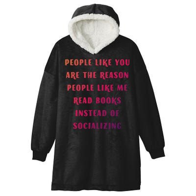 Introvert Antisocial Id Rather Be Reading Gift Hooded Wearable Blanket