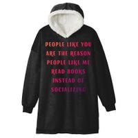 Introvert Antisocial Id Rather Be Reading Gift Hooded Wearable Blanket