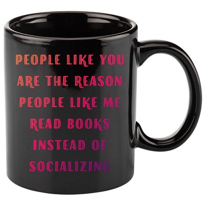 Introvert Antisocial Id Rather Be Reading Gift 11oz C Handle Ceramic Mug