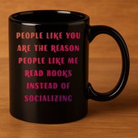 Introvert Antisocial Id Rather Be Reading Gift 11oz C Handle Ceramic Mug