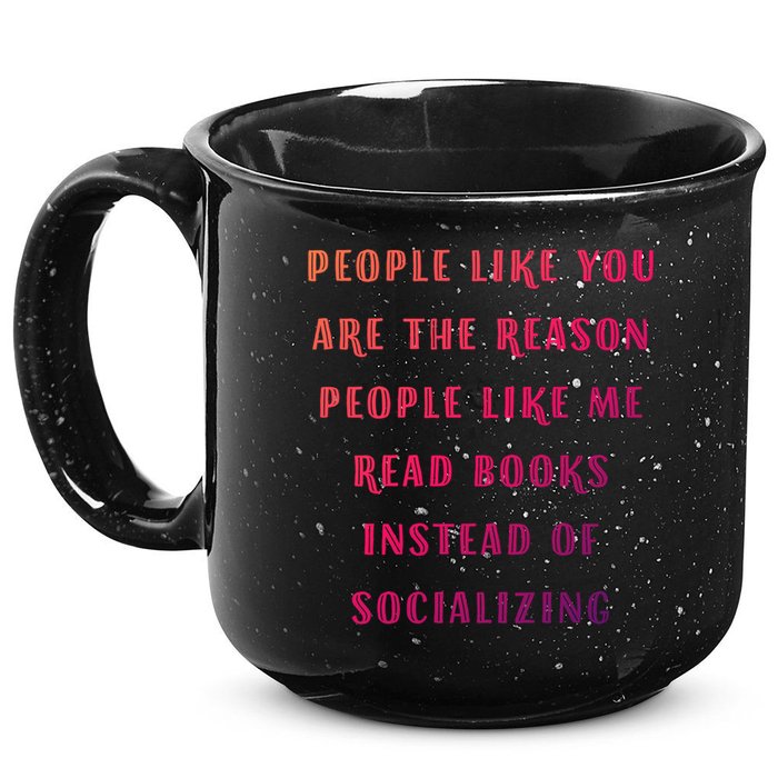 Introvert Antisocial Id Rather Be Reading Gift 15oz Campfire Ceramic Mug