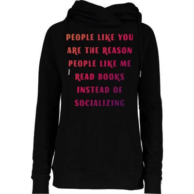 Introvert Antisocial Id Rather Be Reading Gift Womens Funnel Neck Pullover Hood