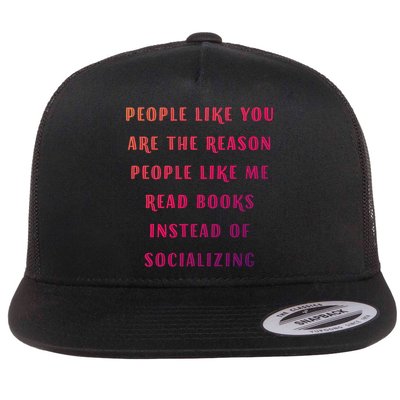 Introvert Antisocial Id Rather Be Reading Gift Flatbill Hat