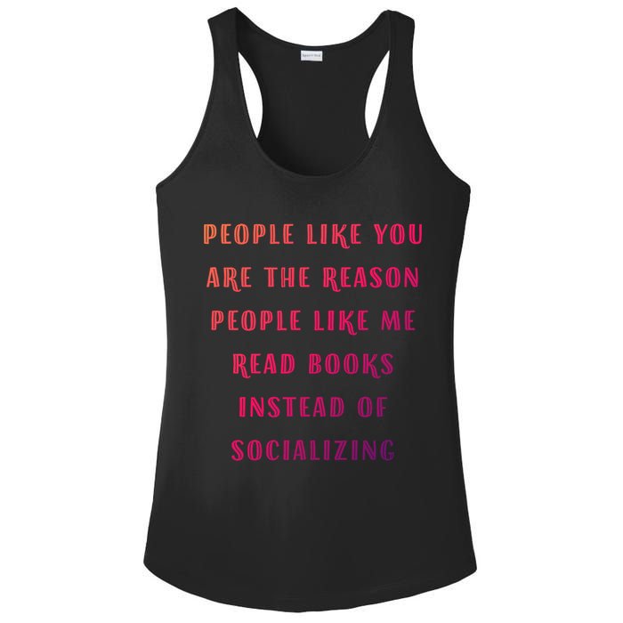 Introvert Antisocial Id Rather Be Reading Gift Ladies PosiCharge Competitor Racerback Tank