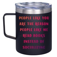 Introvert Antisocial Id Rather Be Reading Gift 12oz Stainless Steel Coffee Mug
