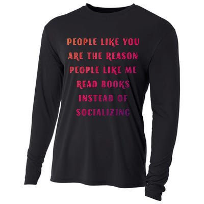 Introvert Antisocial Id Rather Be Reading Gift Cooling Performance Long Sleeve Crew