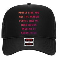 Introvert Antisocial Id Rather Be Reading Gift Trucker Hat