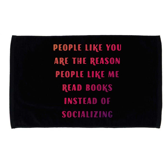 Introvert Antisocial Id Rather Be Reading Gift Microfiber Hand Towel