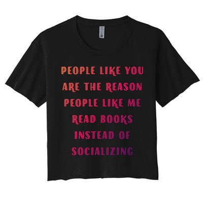 Introvert Antisocial Id Rather Be Reading Gift Crop Top