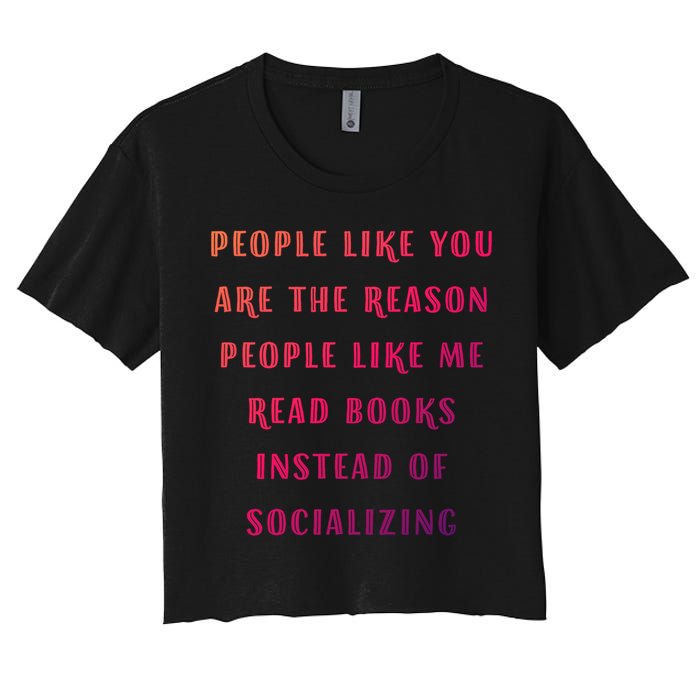 Introvert Antisocial Id Rather Be Reading Gift Crop Top