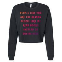 Introvert Antisocial Id Rather Be Reading Gift Cropped Pullover Crew