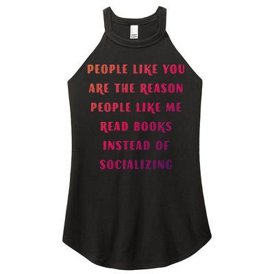 Introvert Antisocial Id Rather Be Reading Gift Women's Perfect Tri Rocker Tank