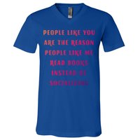 Introvert Antisocial Id Rather Be Reading Gift V-Neck T-Shirt