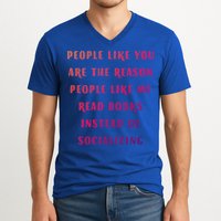 Introvert Antisocial Id Rather Be Reading Gift V-Neck T-Shirt