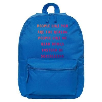 Introvert Antisocial Id Rather Be Reading Gift 16 in Basic Backpack