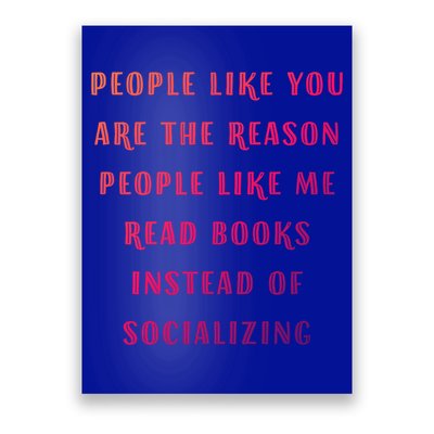 Introvert Antisocial Id Rather Be Reading Gift Poster