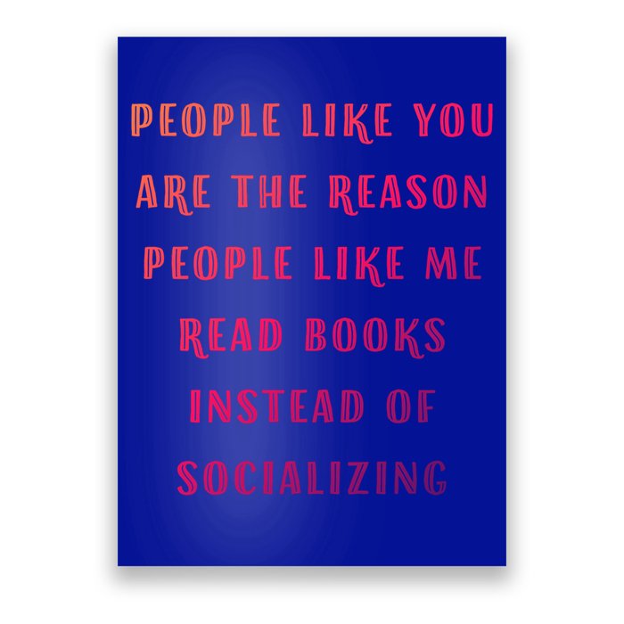 Introvert Antisocial Id Rather Be Reading Gift Poster