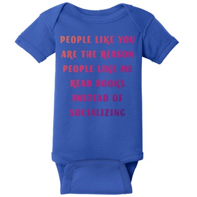 Introvert Antisocial Id Rather Be Reading Gift Baby Bodysuit
