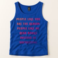 Introvert Antisocial Id Rather Be Reading Gift Tank Top