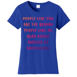 Introvert Antisocial Id Rather Be Reading Gift Women's T-Shirt