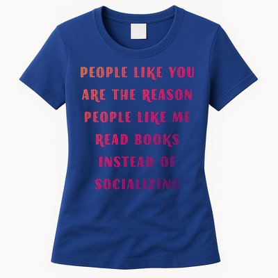 Introvert Antisocial Id Rather Be Reading Gift Womens T-Shirt