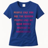 Introvert Antisocial Id Rather Be Reading Gift Womens T-Shirt