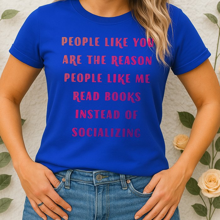 Introvert Antisocial Id Rather Be Reading Gift Womens T-Shirt