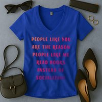 Introvert Antisocial Id Rather Be Reading Gift Women's V-Neck T-Shirt