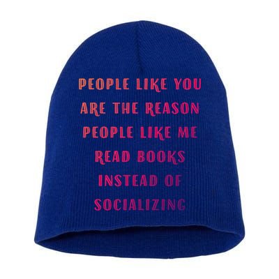 Introvert Antisocial Id Rather Be Reading Gift Short Acrylic Beanie