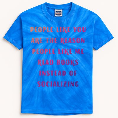 Introvert Antisocial Id Rather Be Reading Gift Kids Tie-Dye T-Shirt