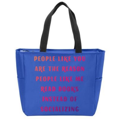 Introvert Antisocial Id Rather Be Reading Gift Zip Tote Bag