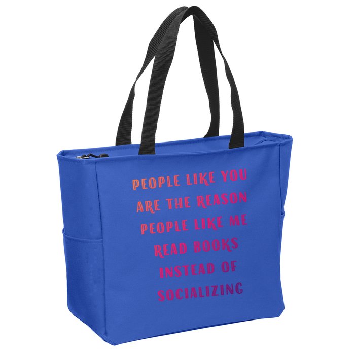 Introvert Antisocial Id Rather Be Reading Gift Zip Tote Bag