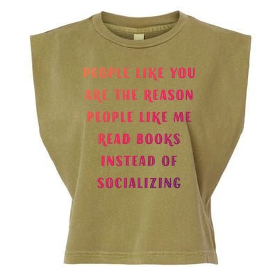 Introvert Antisocial Id Rather Be Reading Gift Garment-Dyed Women's Muscle Tee